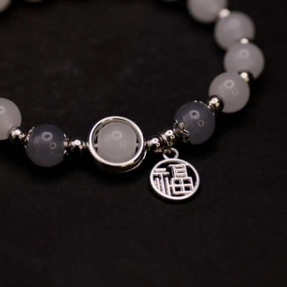 NWT: Grey Moonstone Crystal Blessing Bracelet - Picture 1 of 5